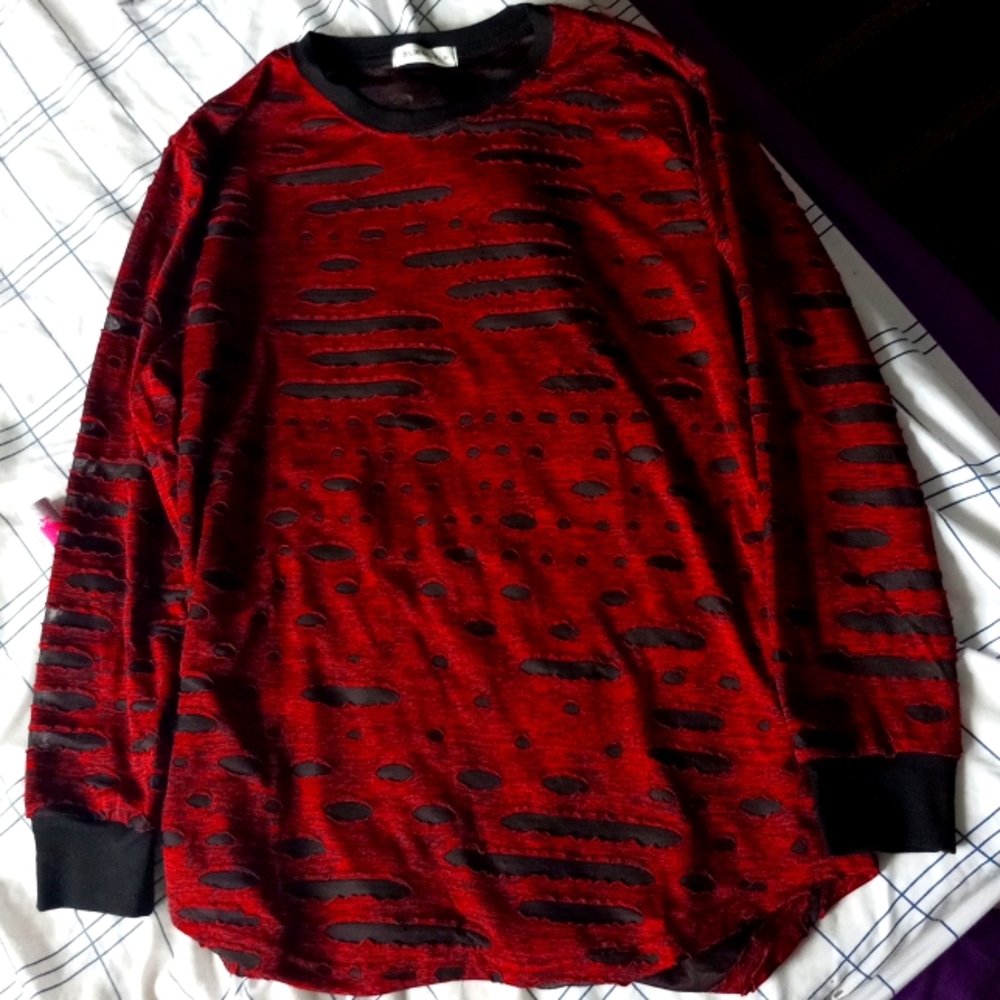 Black and red long sleeved